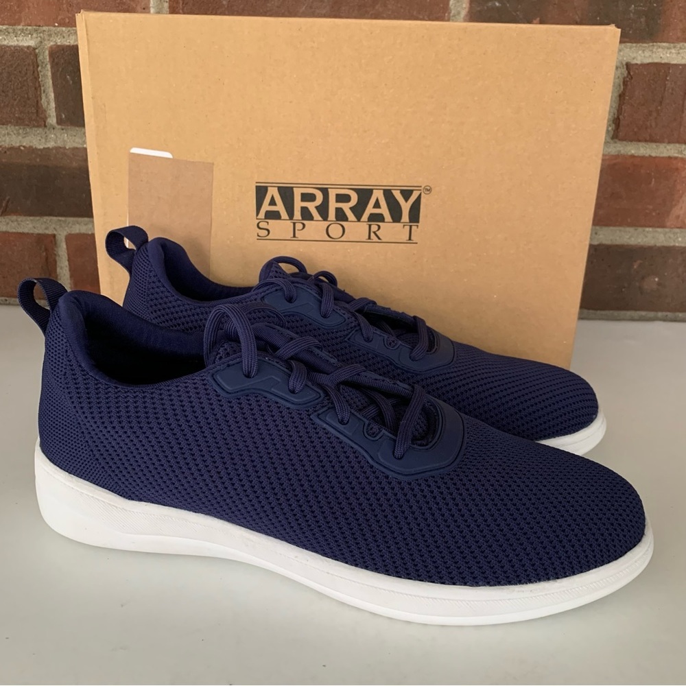 Array Womens Nadia navy blue lace up Athletic Training Shoes sneakers